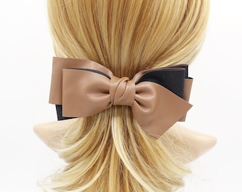 leren haarstrik meerlaags stijlvol herfst-/winterhaaraccessoire voor dames
