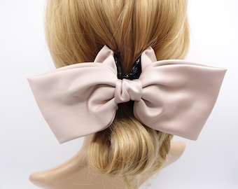 Oversized Satin Bow Hair Claw Clip, Elegant Jaw Clip for Women, 2-in-1 Design