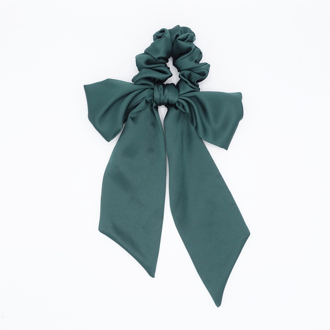 Large Satin Bow Scrunchies Tail Hair Elastic Scrunchie for - Etsy