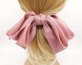 big silk chiffon hair bow double layered droopy bow hair stylish hair accessory for women