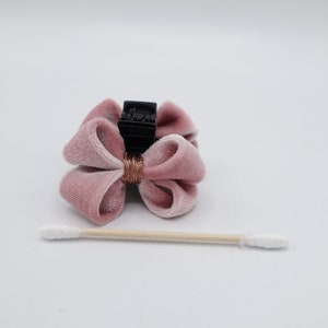 mini hair claw velvet bow hair clamp