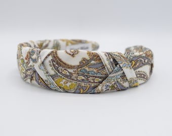 Paisley Print Headband: Braided Fabric, Medium Width