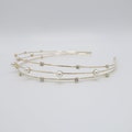 pearl triple headband thin metal rhinestone hairband for women product logo