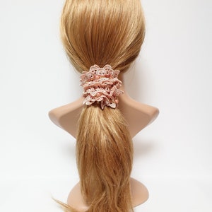 lace sleek pearl ball beaded scrunchy woman elastic hair ties scrunchies image 9