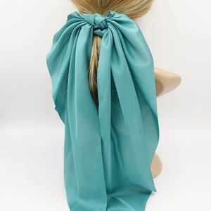 Satin long tail bow knot scrunchies stylish scarf hair tie hair bow for women