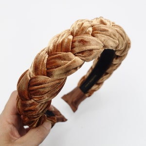 velvet braided headband crushed velvet wide hairband stylish woman hair accessory