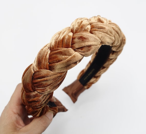 Velvet Braided Headband Crushed Velvet Wide Hairband Stylish  display picture 3