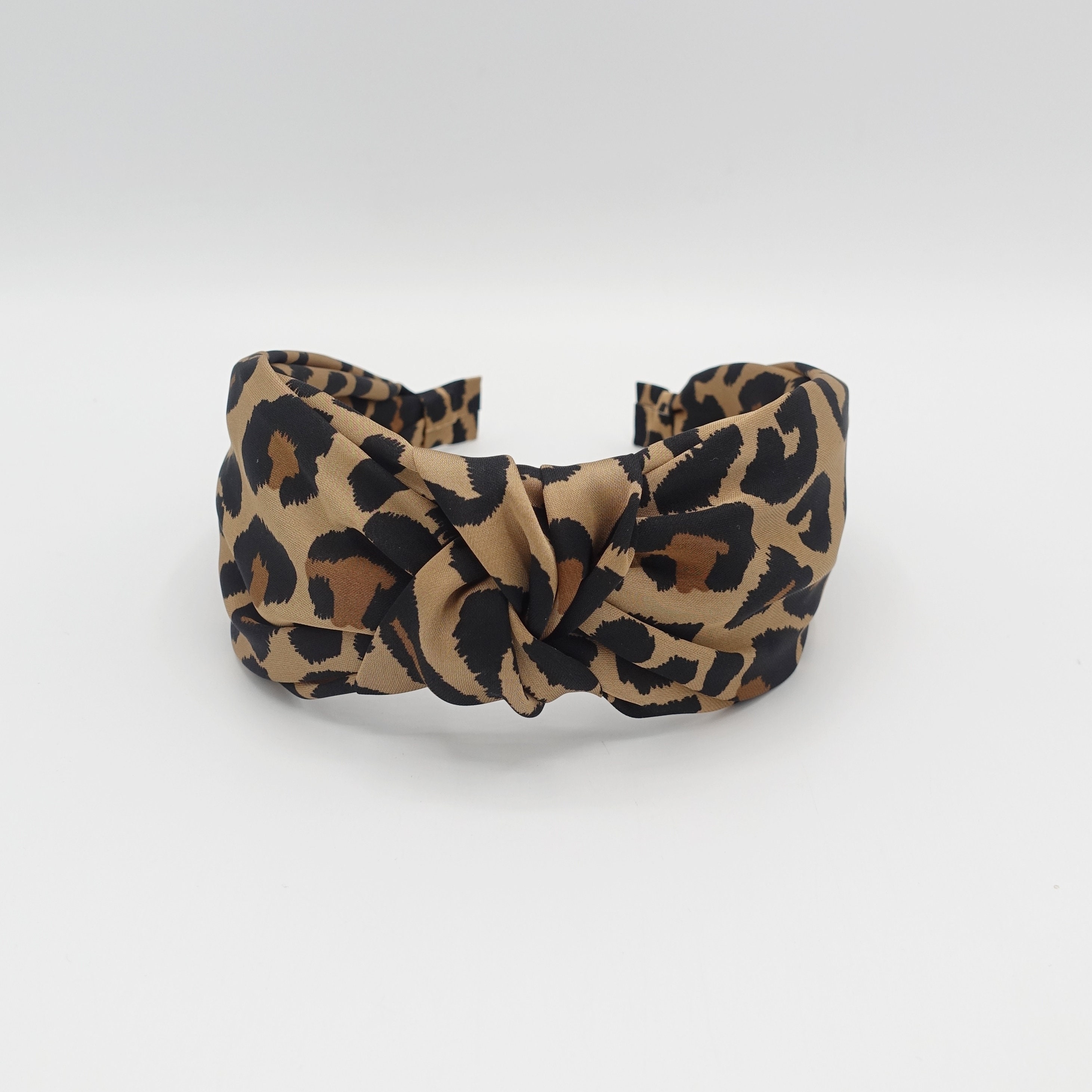Fascia Per Capelli FRCOLOR Con Nodo E Fantasia Leopardata – Cerchietto Donna Giallo E Marrone, Accessorio Moda Per Occasioni Speciali