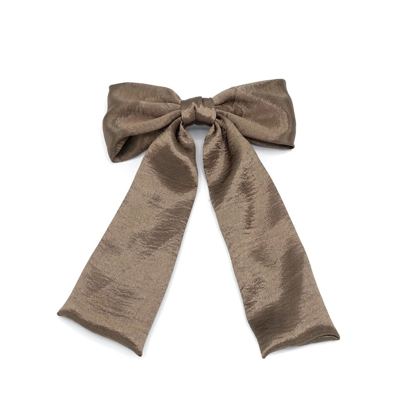 Long tail hair bow barrette glossy bow french hair barrette Etsy