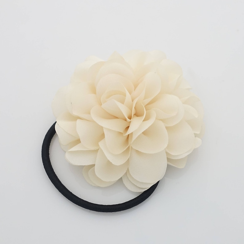 Handmade Dahlia Flower Hair Elastics Ponytail Holder Flower Etsy