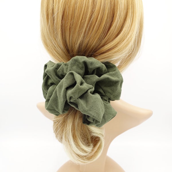 linen blend oversized scrunchies large cotton scrunchies solid hair elastic women hair accessory