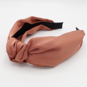 silk satin top knot headband Fall Winter color hairband glossy women hair accessory image 2