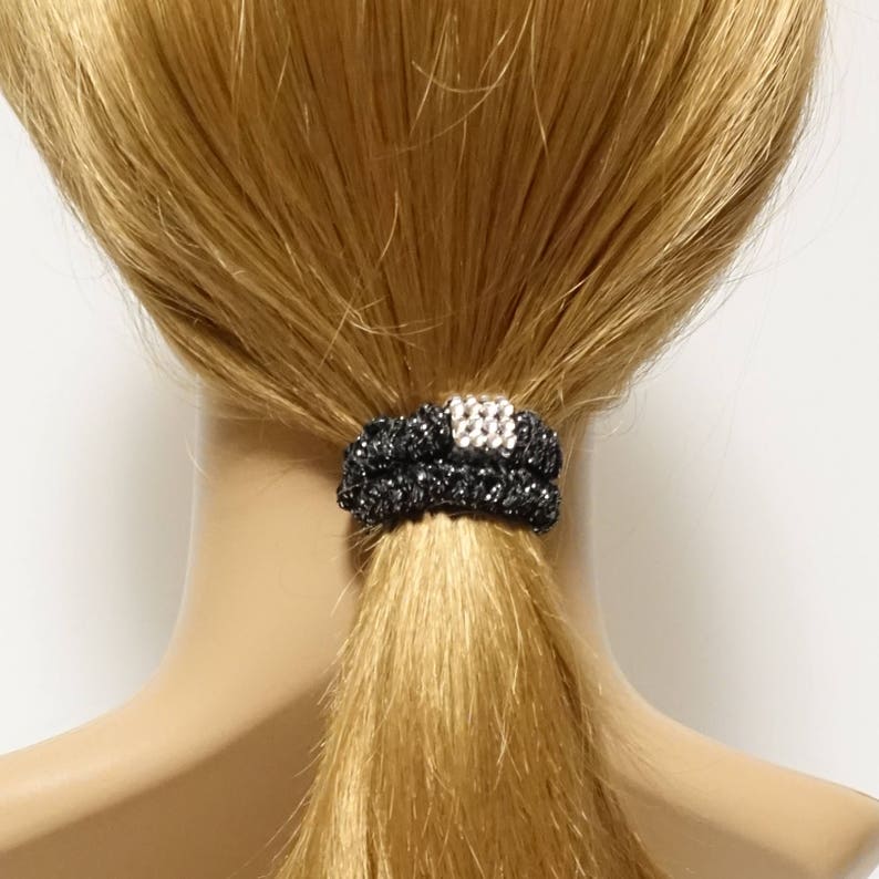 A Set of 4 Ponytail Holders Chunky Thick Elastic Band Hair Etsy