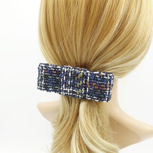 Lazo de pelo de tweed estilo plano, pasador francés, accesorio para el cabello de otoño e invierno para mujer