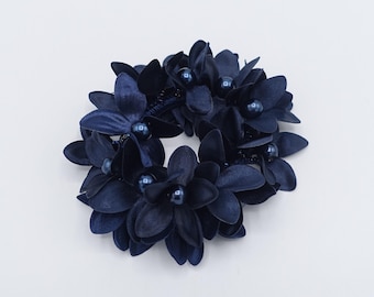Pearl Flower Hair Tie: Beaded Ponytail Holder