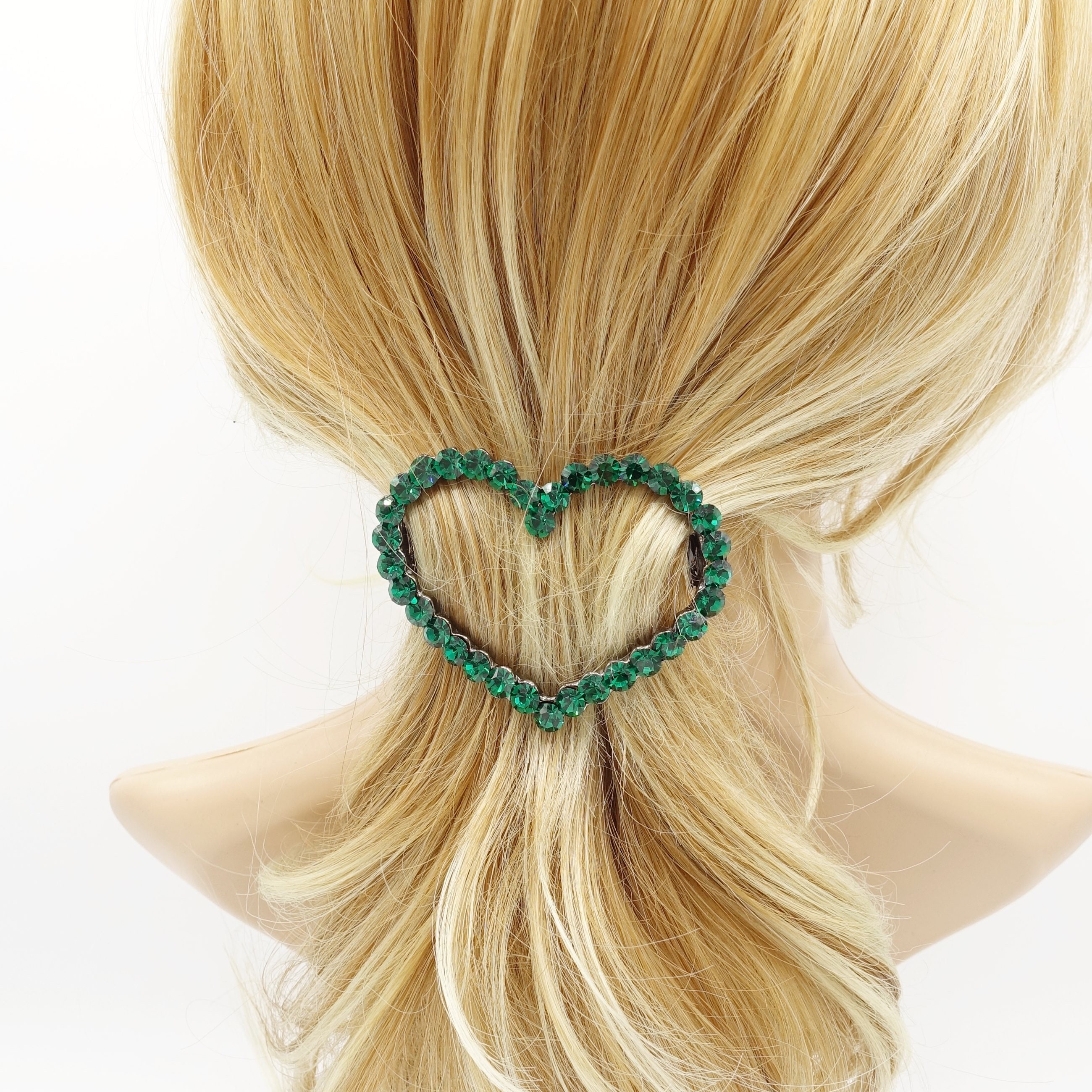 luijewelry heart franch barrette