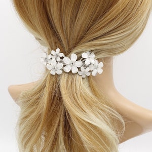 white flower hair barrette image 5