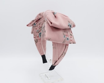 floral double layered bow headband big bow hairband hair accessory for women
