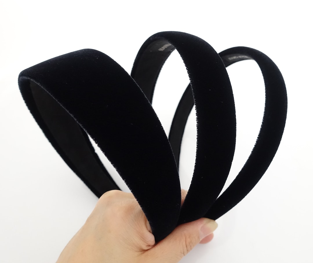 Luxury Double Velvet Black Fashion Headband Women Hairband