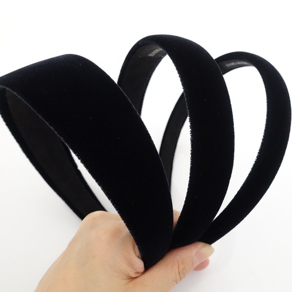 Luxury double velvet black fashion headband women hairband