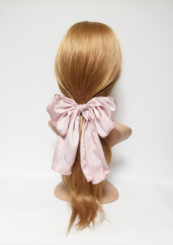 Satin Big Glam Bow Hair Elastic Large Stylish Scarf Knot Tie  display picture 2