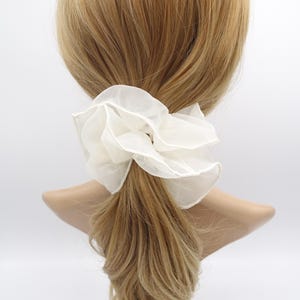 interlocked edge organza scrunchies elastic scrunchie women hair accessory