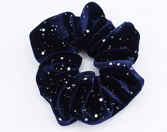 Sparkle Velvet Scrunchie – Rhinestone Glitter Hair Tie for Women