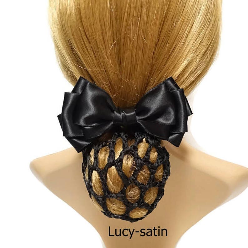 Hair Snood Net Bow French Barrette Clip Hygienic Hair Etsy