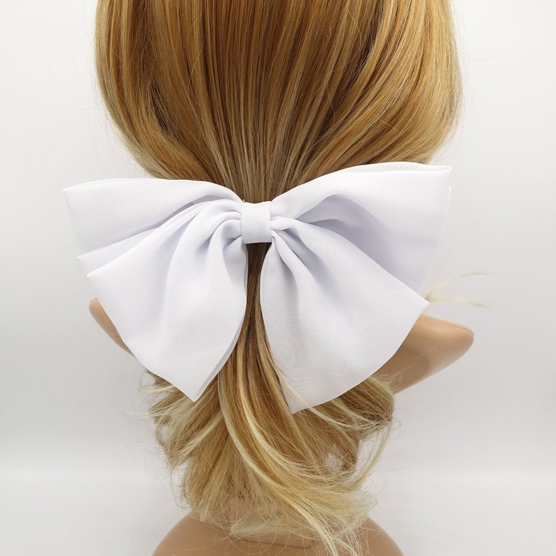 Chiffon layered hair bow french barrette stylish women hair Etsy