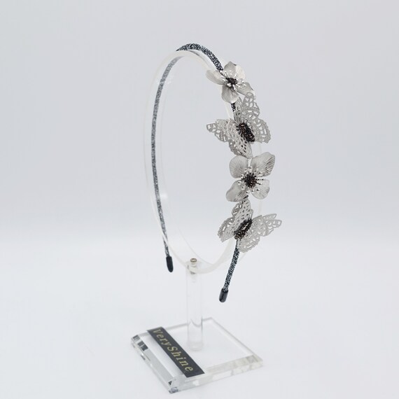Butterfly Metal Thin Headband Flower Hairband for Women - Etsy display picture 3