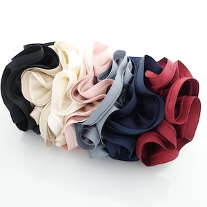 Grosgrain Trim Satin Hair Scrunchies Hair Elastics for Woman zdjęcie 7