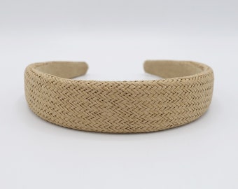 rattan fabric padded headband simply casual hairband for women