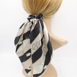 satin tassel rope print scrunchies wing knot hair elastic glossy scrunchy