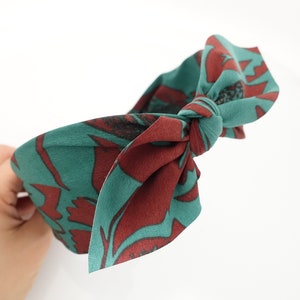 chiffon minimal flower print headband knot hairband women hair accessory