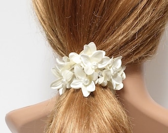 Women Elegant Yarn Flowers Ribbon Hair Bands Ponytail Tie Holder Ornament Rubber Women Elegant Yarn Flowers Ribbon Hair Bands Ponytail Tie Holder Ornament Rubber