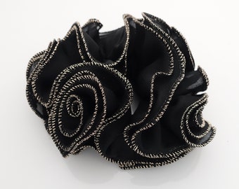 dazzling edge chiffon ruffle flower scrunchies pretty hair scrunchie for woman