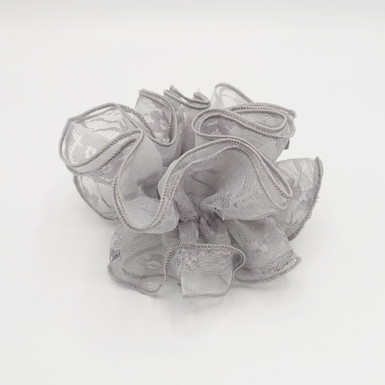 lace organza layer scrunchies double edge scrunchies hair elastic for women