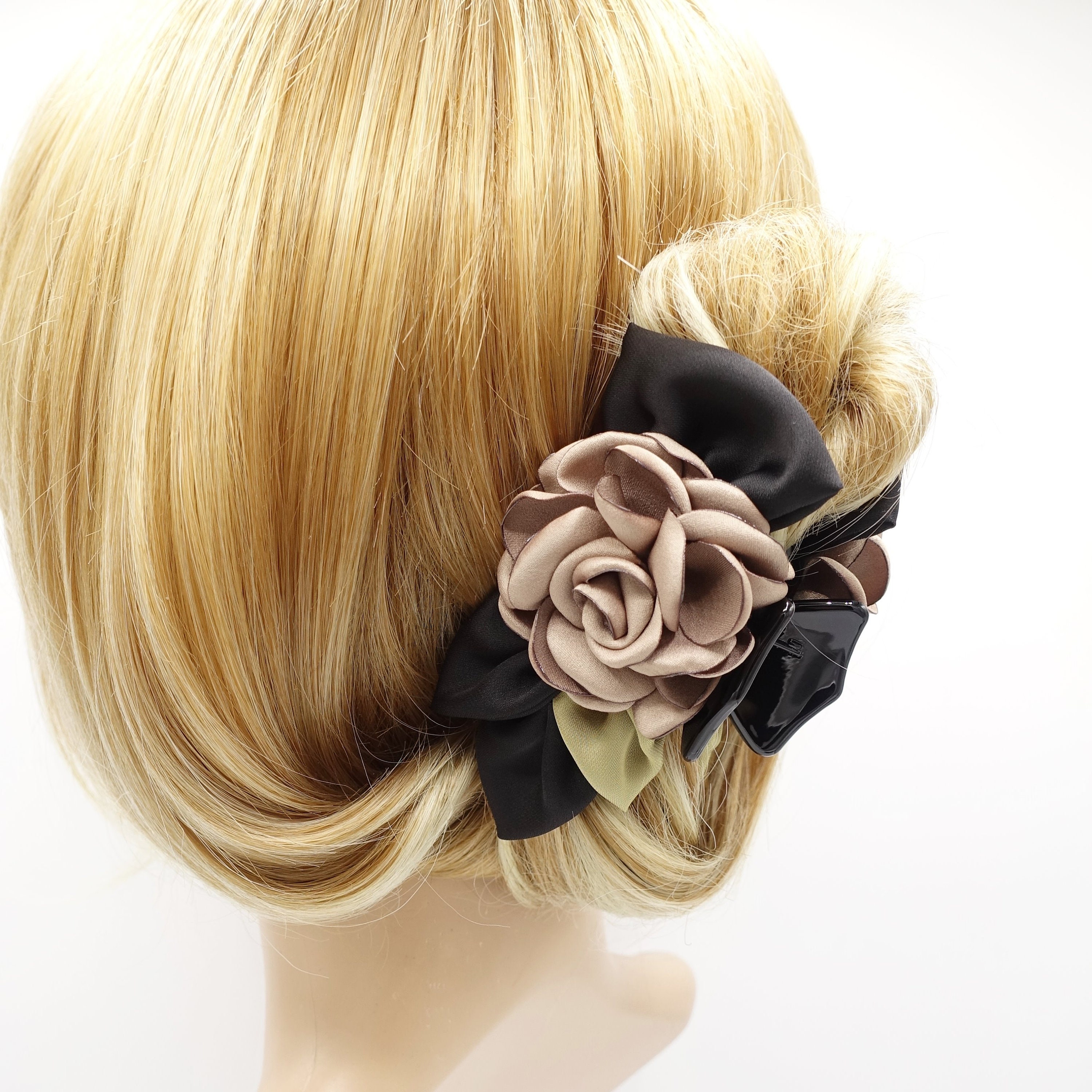 Handmade Camelia Hair Bow on a French Barrette/ Classic -  New Zealand