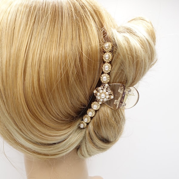 artiglio per capelli con perle, artiglio per capelli vintage, artiglio per capelli da sposa per donne