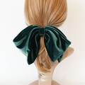 Aura velvet layered big hair bow french barrette women hair accessory product logo