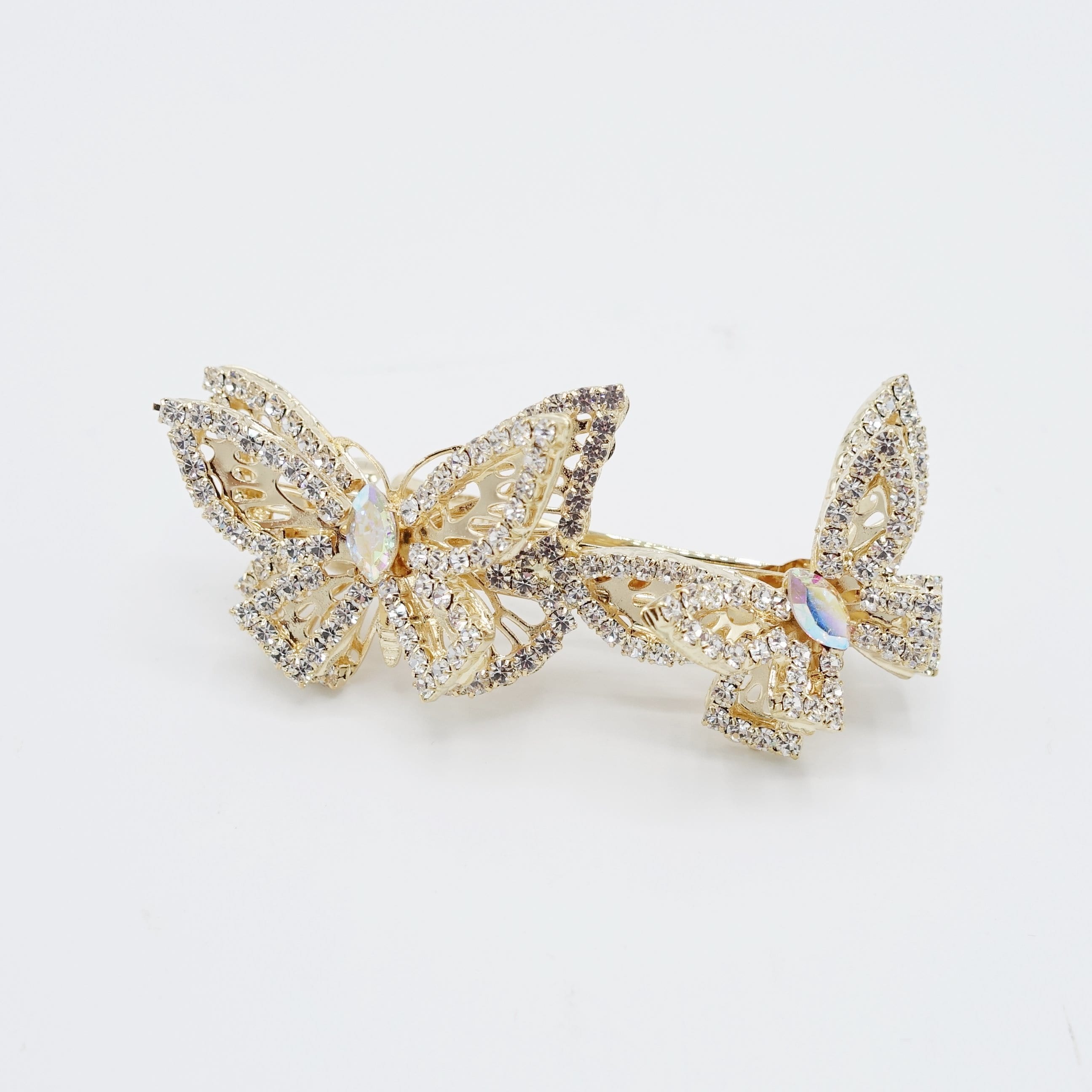 Butterfly Hair Barrette Cubic Zirconia Embellished Small Hair Etsy
