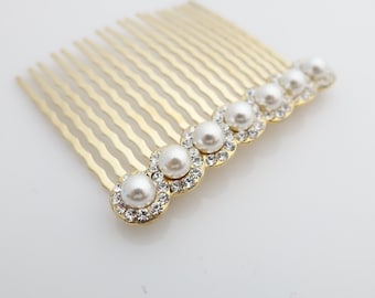 Pearl Rhinestone 18 teeth Decorative Hair Comb