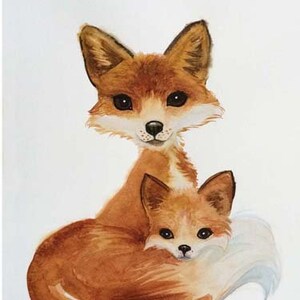 Golden Fox Art Print Nursery Wall Decorwoodland Watercolor Etsy