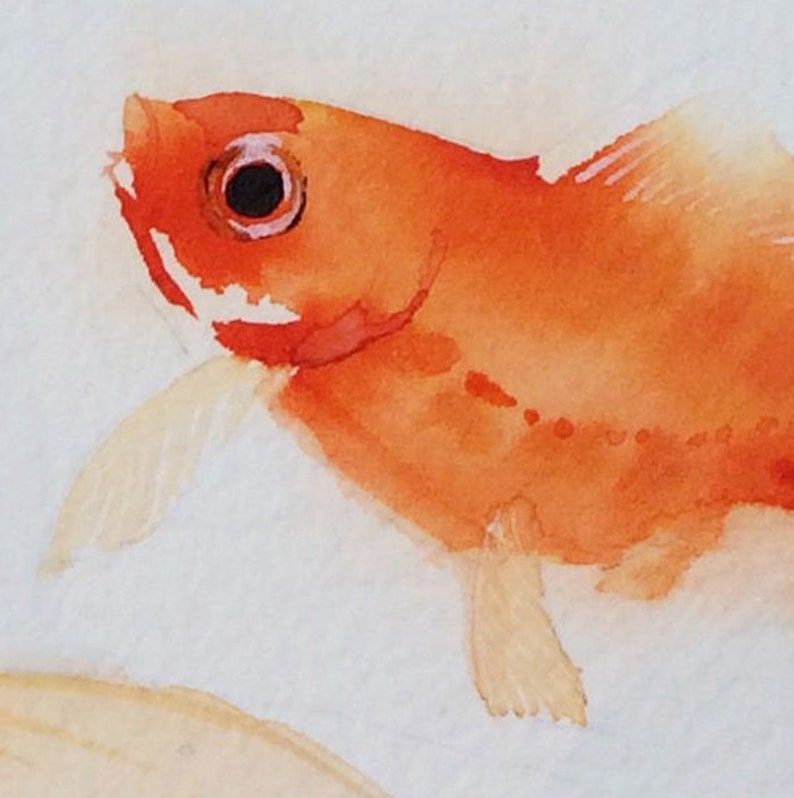 Original Watercolor Goldfish Original Painting Goldfish Art - Etsy