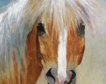 Horse Art,Acrylic Horse Giclee,  Painting Original Art, Palomino Horse Painting,Haflinger Art, Palomino Horse,Horse Lover Gift, Gift for Her