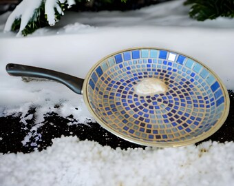 Bird bath birdbath shell blue 29 cm - unique piece