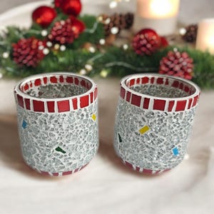 Lantern silver colored 85 mm high - tealight holder candle holder garden lantern snack glass gift packaging