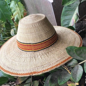 Ghan woven hat for men and women/ Bolga hat / handmade hat / garden hat / trendy hat / african straw hat zdjęcie 2