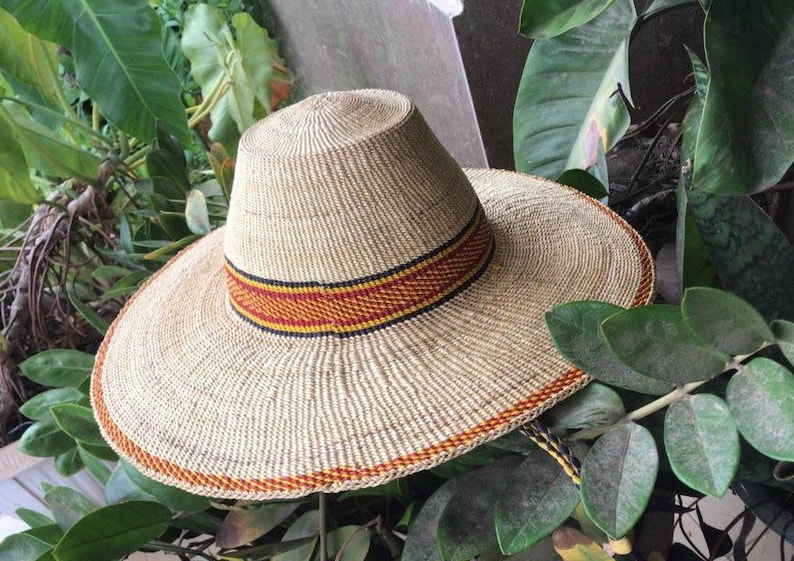 Ghan woven hat for men and women/ Bolga hat / handmade hat / garden hat / trendy hat / african straw hat zdjęcie 2