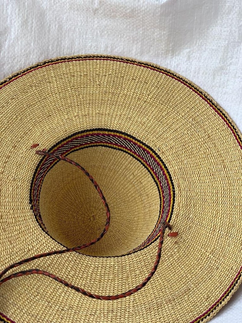 Ghan woven hat for men and women/ Bolga hat / handmade hat / garden hat / trendy hat / african straw hat zdjęcie 3